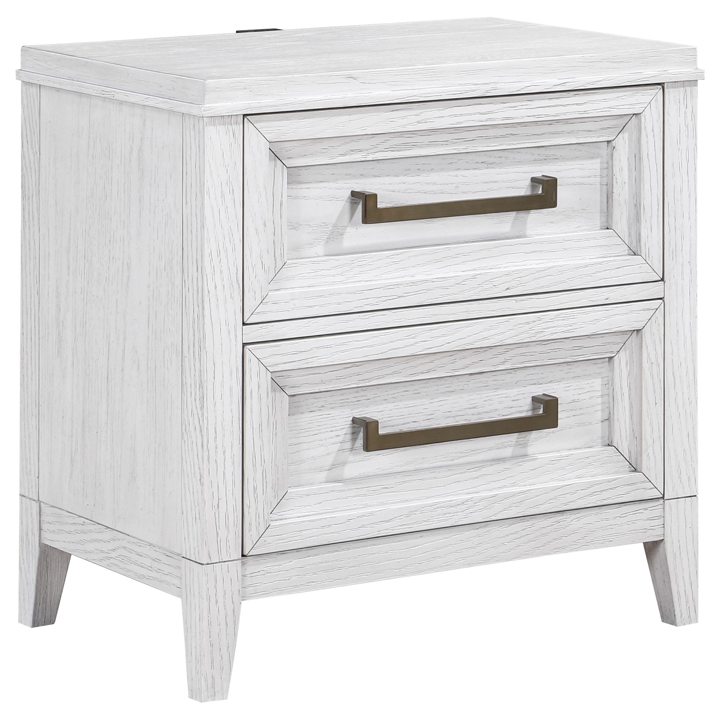 Coaster Furniture Marielle 224842 2-Drawer Nightstand Bedside Table - Distressed White IMAGE 1